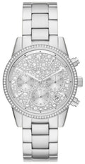  Shop Authentic Michael Kors Ritz Chronograph Crystals Silver Dial Silver Steel Strap Watch For Women - MK7301 - Luxxuri