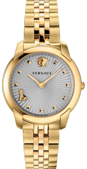  Shop Authentic Versace Audrey Quartz Grey Dial Gold Steel Strap Watch for Women - VELR00719 - Luxxuri