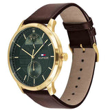  Shop Authentic Tommy Hilfiger Hunter Green Dial Brown Leather Strap Watch for Men - 1791607 - Luxxuri