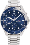  Shop Authentic Tommy Hilfiger Larson Chronograph Blue Dial Silver Steel Strap Watch For Men - 1791917 - Luxxuri