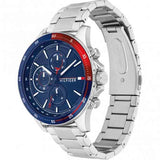  Shop Authentic Tommy Hilfiger Bank Chronograph Blue Dial Silver Steel Strap Watch for Men - 1791718 - Luxxuri