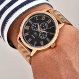 Shop Authentic Guess Delancy Black Dial Rose Gold Mesh Bracelet Watch for Men - W0871G5 - Luxxuri