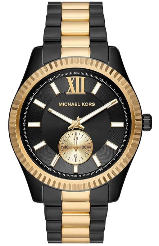  Shop Authentic Michael Kors Lexington Quartz Black Dial Two Tone Steel Strap Watch For Men - MK8948 - Luxxuri