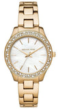  Shop Authentic Michael Kors Liliane Mother of Pearl White Dial Gold Steel Strap Watch For Women - MK4555 - Luxxuri
