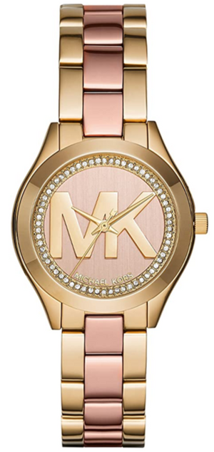  Shop Authentic Michael Kors Mini Slim Runway Rose Gold Dial Two Tone Steel Strap Watch for Women - MK3650 - Luxxuri