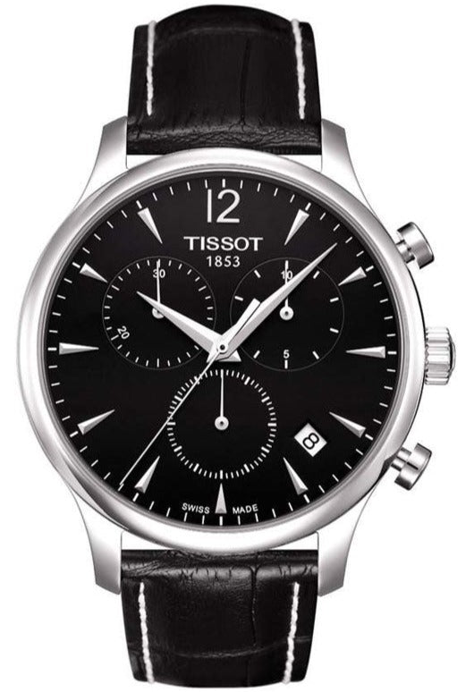  Shop Authentic Tissot T Classic Tradition Chronograph Black Dial Black Leather Strap Watch For Men - T063.617.16.057.00 - Luxxuri