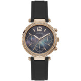  Shop Authentic Guess Solstice Diamonds Black Mother of Pearl Dial Black Rubber Strap Watch for Women - GW0113L2 - Luxxuri