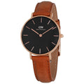  Shop Authentic Daniel Wellington Classic Petite Durham Black Dial Brown Leather Strap Watch For Women - DW00100166 - Luxxuri