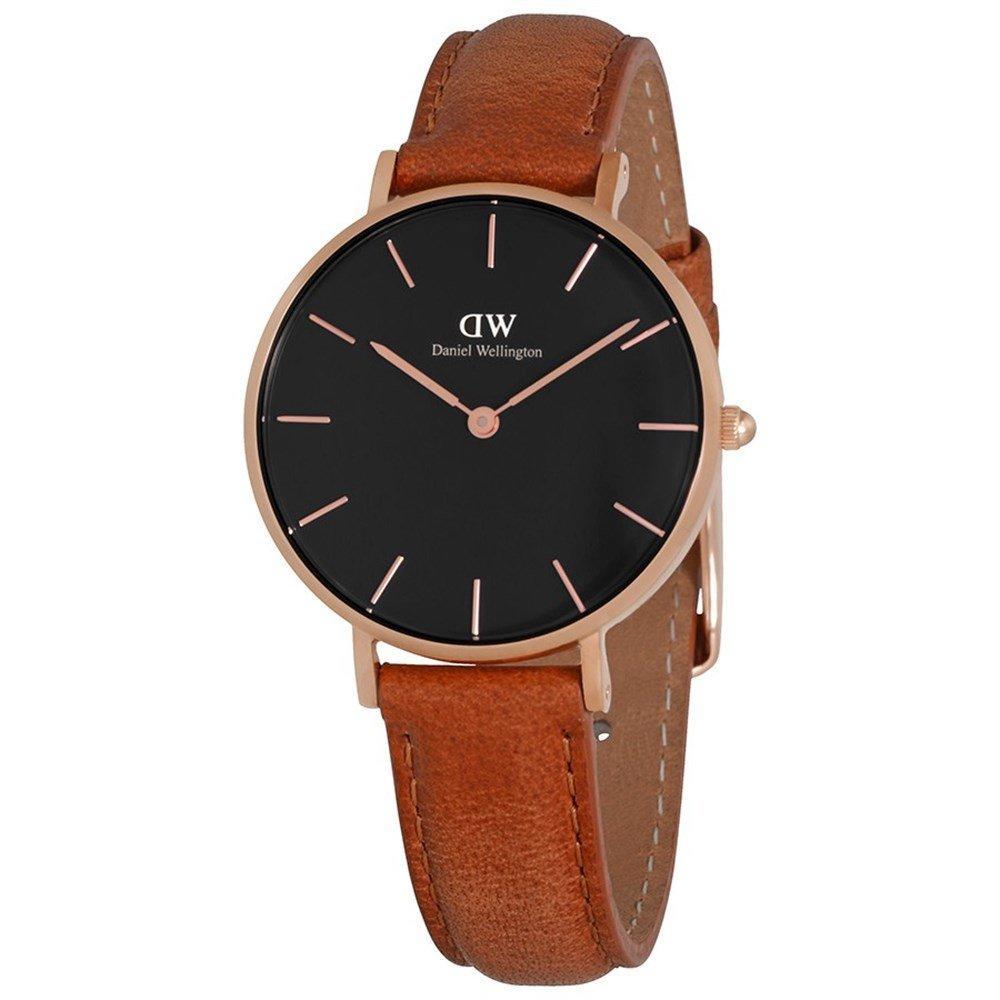  Shop Authentic Daniel Wellington Classic Petite Durham Black Dial Brown Leather Strap Watch For Women - DW00100166 - Luxxuri