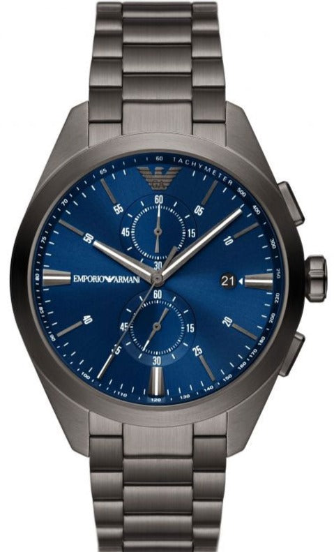 Shop Authentic Emporio Armani Chronograph Quartz Blue Dial Grey Steel Strap Watch For Men - AR11481 - Luxxuri