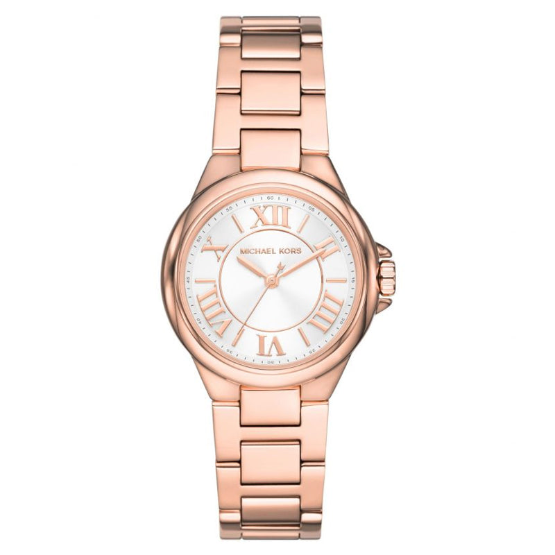  Shop Authentic Michael Kors Camille Quartz White Dial Rose Gold Steel Strap Watch For Women - MK7256 - Luxxuri