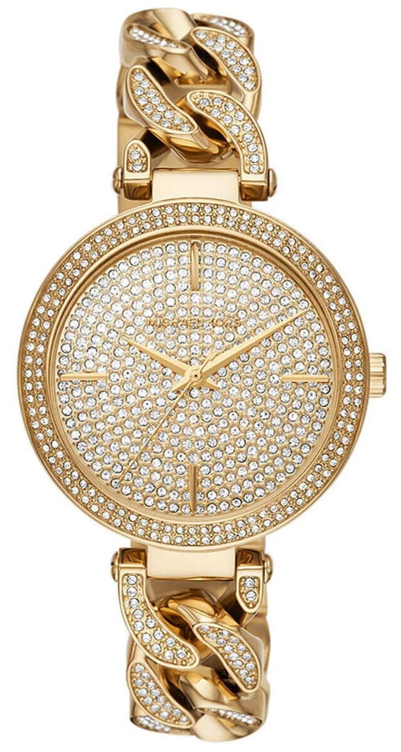 Shop Authentic Michael Kors Catelyn Crystals Gold Dial Gold Steel Strap Watch For Women - MK4674 - Luxxuri