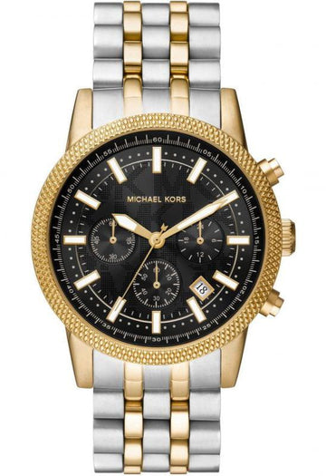  Shop Authentic Michael Kors Hutton Chronograph Black Dial Two Tone Steel Strap Watch For Men - MK8954 - Luxxuri