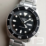  Shop Authentic Seiko 5 Sports Automatic Day Date Black Dial Silver Steel Strap Watch for Men - SRPD55K1 - Luxxuri