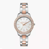  Shop Authentic Michael Kors Liliane Quartz Mother of Pearl White Dial Two Tone Steel Strap Watch For Women - MK1048 - Luxxuri