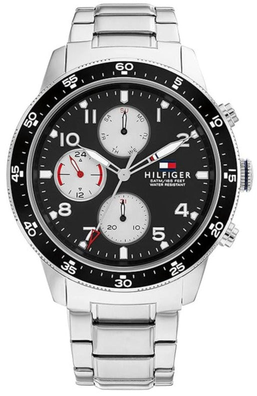  Shop Authentic Tommy Hilfiger Jimmy Multifunction Black Dial Silver Steel Strap Watch For Men  - 1791950 - Luxxuri