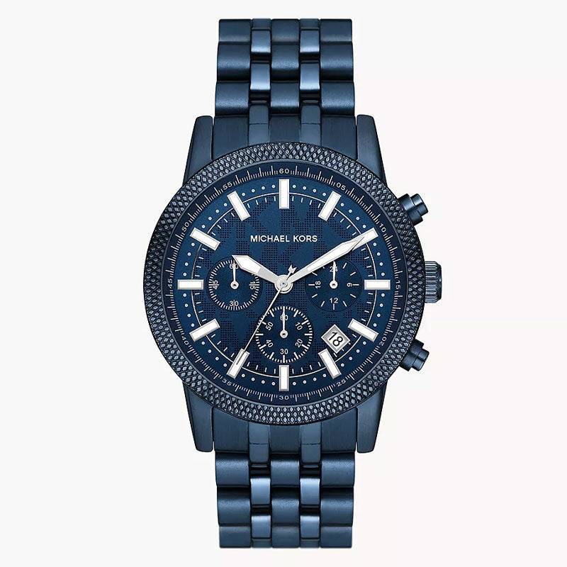  Shop Authentic Michael Kors Hutton Chronograph Blue Dial Blue Steel Strap Watch For Men - MK9088 - Luxxuri