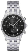  Shop Authentic Emporio Armani Chronograph Black Dial Silver Steel Strap Watch For Men - AR11017 - Luxxuri