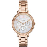  Shop Authentic Fossil Jacqueline Multi Function Mother of Pearl Dial Rose Gold Steel Strap Watch for Women - ES3757 - Luxxuri
