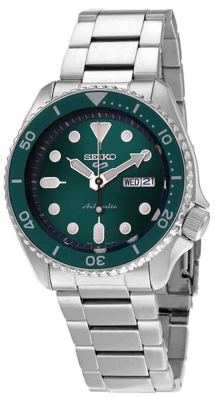  Shop Authentic Seiko 5 Sports Automatic Green Dial Silver Steel Strap Watch For Men - SRPD61K1 - Luxxuri