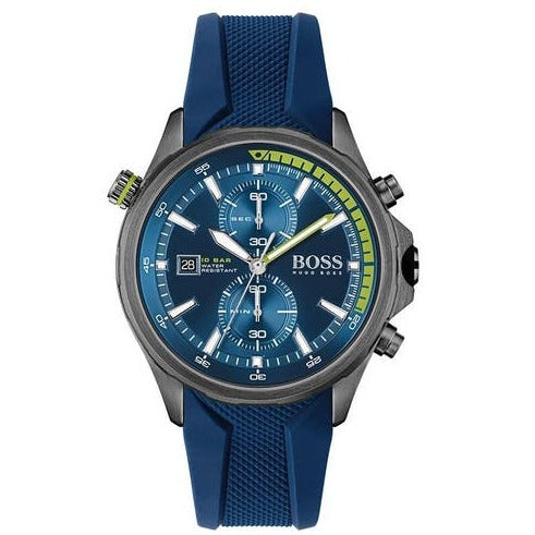  Shop Authentic Hugo Boss Globetrotter Blue Dial Blue Silicone Strap Watch for Men - 1513821 - Luxxuri