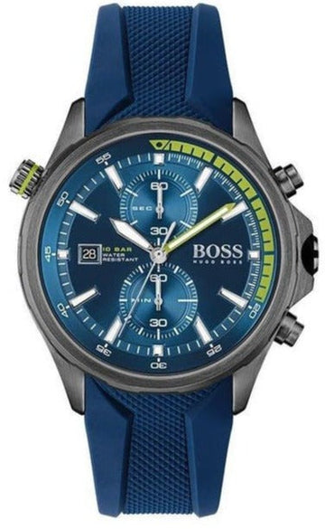  Shop Authentic Hugo Boss Globetrotter Blue Dial Blue Silicone Strap Watch for Men - 1513821 - Luxxuri