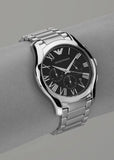  Shop Authentic Emporio Armani Valente Chronograph Quartz Black Dial Silver Steel Strap Watch For Men - AR11083 - Luxxuri