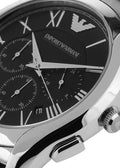  Shop Authentic Emporio Armani Valente Chronograph Quartz Black Dial Silver Steel Strap Watch For Men - AR11083 - Luxxuri