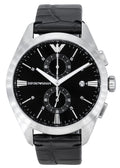  Shop Authentic Emporio Armani Claudio Chronograph Black Dial Black Leather Strap Watch For Men - AR11542 - Luxxuri