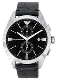  Shop Authentic Emporio Armani Claudio Chronograph Black Dial Black Leather Strap Watch For Men - AR11542 - Luxxuri