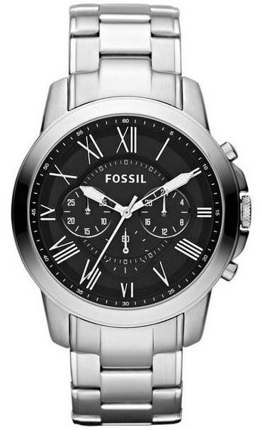  Shop Authentic Fossil Grant Chronograph Black Dial Silver Steel Strap Watch for Men - FS4736 - Luxxuri