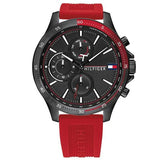 Shop Authentic Tommy Hilfiger Multifunction Quartz Black Dial Red Rubber Strap Watch for Men  - 1791722 - Luxxuri