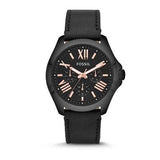  Shop Authentic Fossil Cecile Multifunction Black Dial Black Leather Strap Watch for Men - AM4523 - Luxxuri