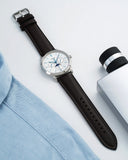  Shop Authentic Fossil Neutra Minimalist Moonphase Silver Dial Brown Leather Strap Watch for Men - FS5905 - Luxxuri