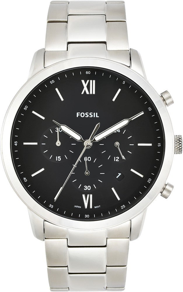  Shop Authentic Fossil Neutra Chronograph Black Dial Silver Steel Strap Watch for Men - FS5384 - Luxxuri