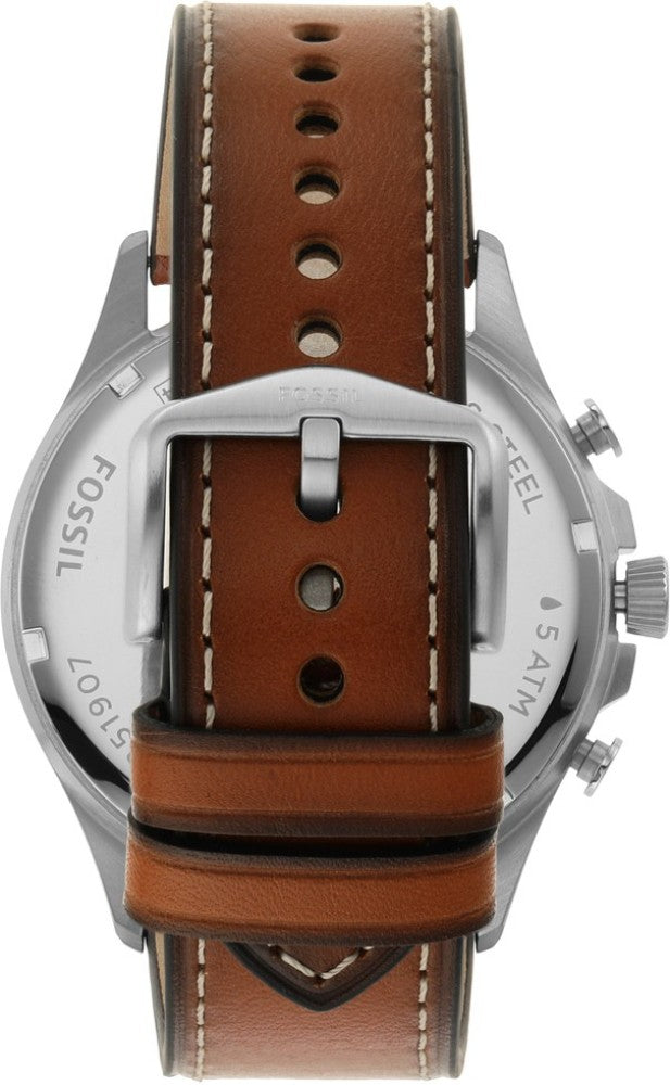  Shop Authentic Fossil Forrester Chronograph Blue Dial Brown Leather Strap Watch for Men -  S5607 - Luxxuri