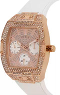  Shop Authentic Guess Raven Diamonds Rose Gold Dial White Silicone Strap Watch for Women - GW0105L3 - Luxxuri