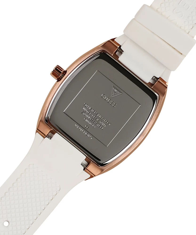  Shop Authentic Guess Raven Diamonds Rose Gold Dial White Silicone Strap Watch for Women - GW0105L3 - Luxxuri