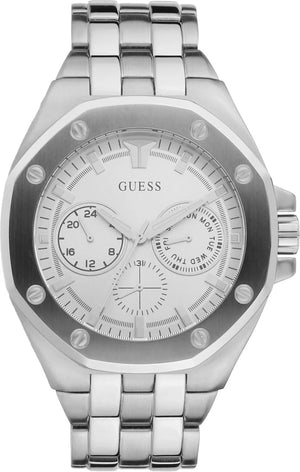  Shop Authentic Guess Analog Quartz Silver Dial Silver Steel Strap Watch For Men - U0377G1 - Luxxuri