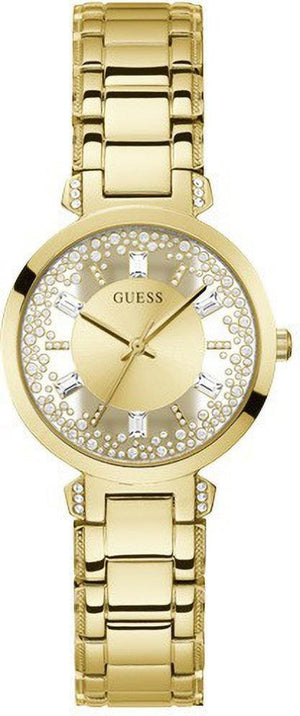  Shop Authentic Guess Crystal Clear Analog Gold Dial Gold Steel Strap Watch for Women - GW0470L2 - Luxxuri