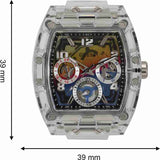  Shop Authentic Guess Phoenix Polycarbonate Clear Multi-function Black Dial Clear Rubber Strap Watch for Men - GW0499G3 - Luxxuri