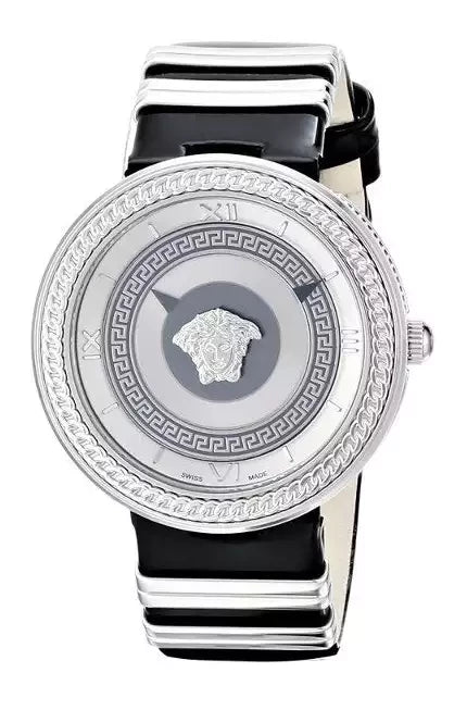  Shop Authentic Versace V Metal Icon Silver Dial Black & Silver Strap Watch for Women - VLC010014 - Luxxuri