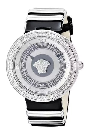  Shop Authentic Versace V Metal Icon Silver Dial Black & Silver Strap Watch for Women - VLC010014 - Luxxuri