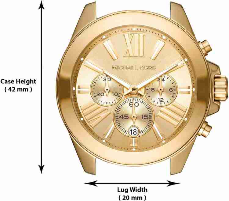 Michael Kors Wren Chronograph Gold Dial Gold Steel Strap Watch for Women - MK6952