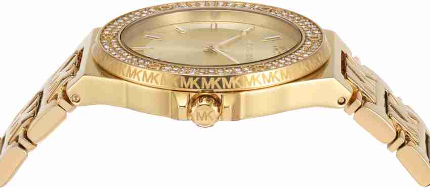  Shop Authentic Michael Kors Lennox Three-Hand Gold Dial Gold Steel Strap Watch For Women - MK7339 - Luxxuri