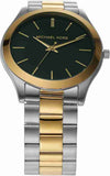  Shop Authentic Michael Kors Slim Runway Quartz Green Dial Two Tone Steel Strap Watch for Women - MK9149 - Luxxuri