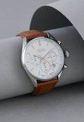  Shop Authentic Hugo Boss Grand Prix White Dial Brown Leather Strap Watch for Men - 1513475 - Luxxuri