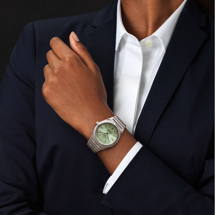  Shop Authentic Breitling Chronomat 32 Diamonds Green Dial Silver Steel Strap Watch for Women - A77310101L1A1 - Luxxuri