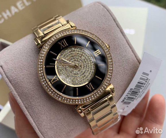  Shop Authentic Michael Kors Catlin Black Dial Gold Steel Strap Watch for Women - MK3338 - Luxxuri