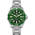  Shop Authentic Tag Heuer Aquaracer Calibre 5 Green Dial Silver Steel Strap Watch for Men - WAY201S.BA0927 - Luxxuri